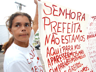A mobilização pedia a liberação para que os catadores pudessem colocar uma prensa no aterro -