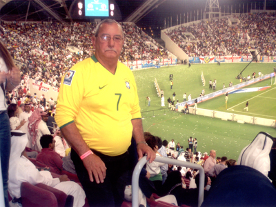 Jamiro Rodrigues em estádio no Qtar -