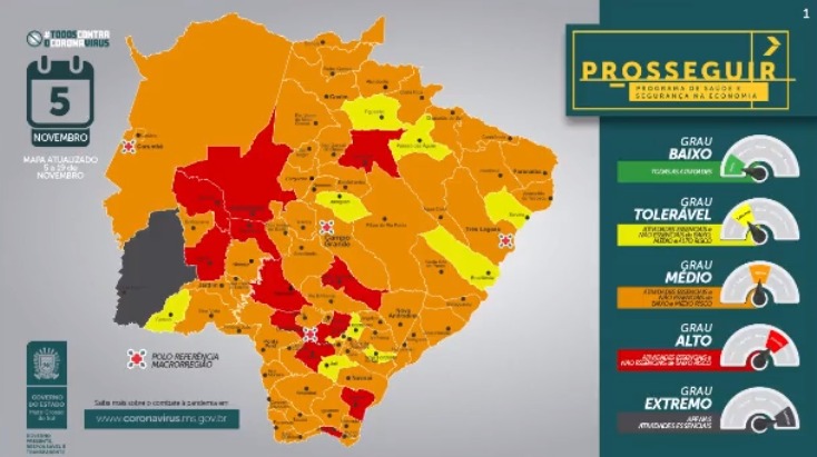 Não há municiípios com boa classificação no Prosseguir, de bandeira verde. - Foto: Reprodução/Facebook