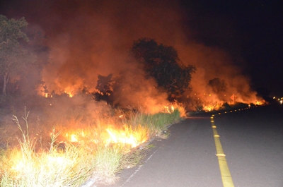 Bombeiros levaram uma hora para controlar incêndio em pastagem -