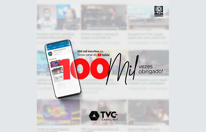 TVC conquista mais de 100 mil inscritos no Youtube