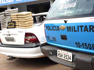 A droga estava dividida em 34 tabletes totalizando 90 quilos de maconha -