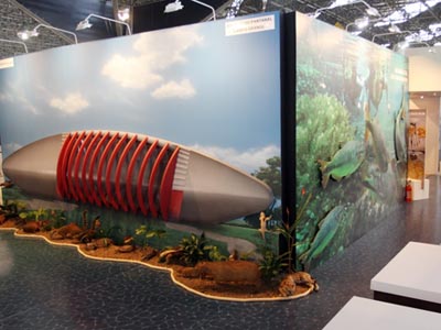 A Fundação de Turismo de Mato Grosso do Sul trouxe para o evento um estande que mostra a estrutura do ?Aquário do Pantanal? -