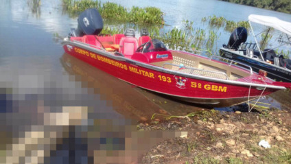 Corpo estava boiando próximo a margem do rio Sucuriu      iu - Divulgação/Bombeiros