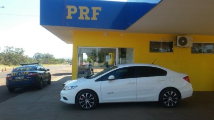 Carro apreendido em Água Clara foi trazido para a base da PRF em Três Lagoas - Divulgação/PRF