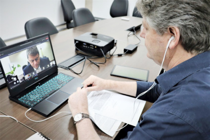 reunião > Secretário Jaime Verruck durante reunião com o ministro Tarcísio Freitas - Divulgação