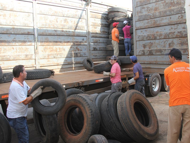 Os pneus são destinados para a reciclagem quatro vezes ao ano - Divulgação