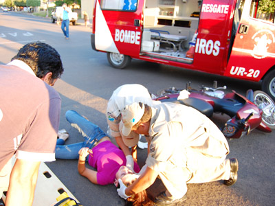 Trabalho conjunto entre Bombeiros e Samu -