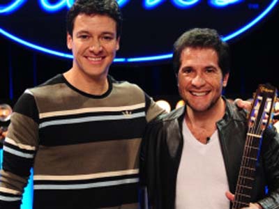 Rodrigo Faro e o cantor Daniel -