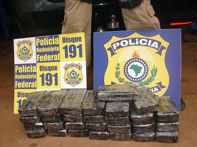A droga apreendida pela PRF pesou 36 quilos -