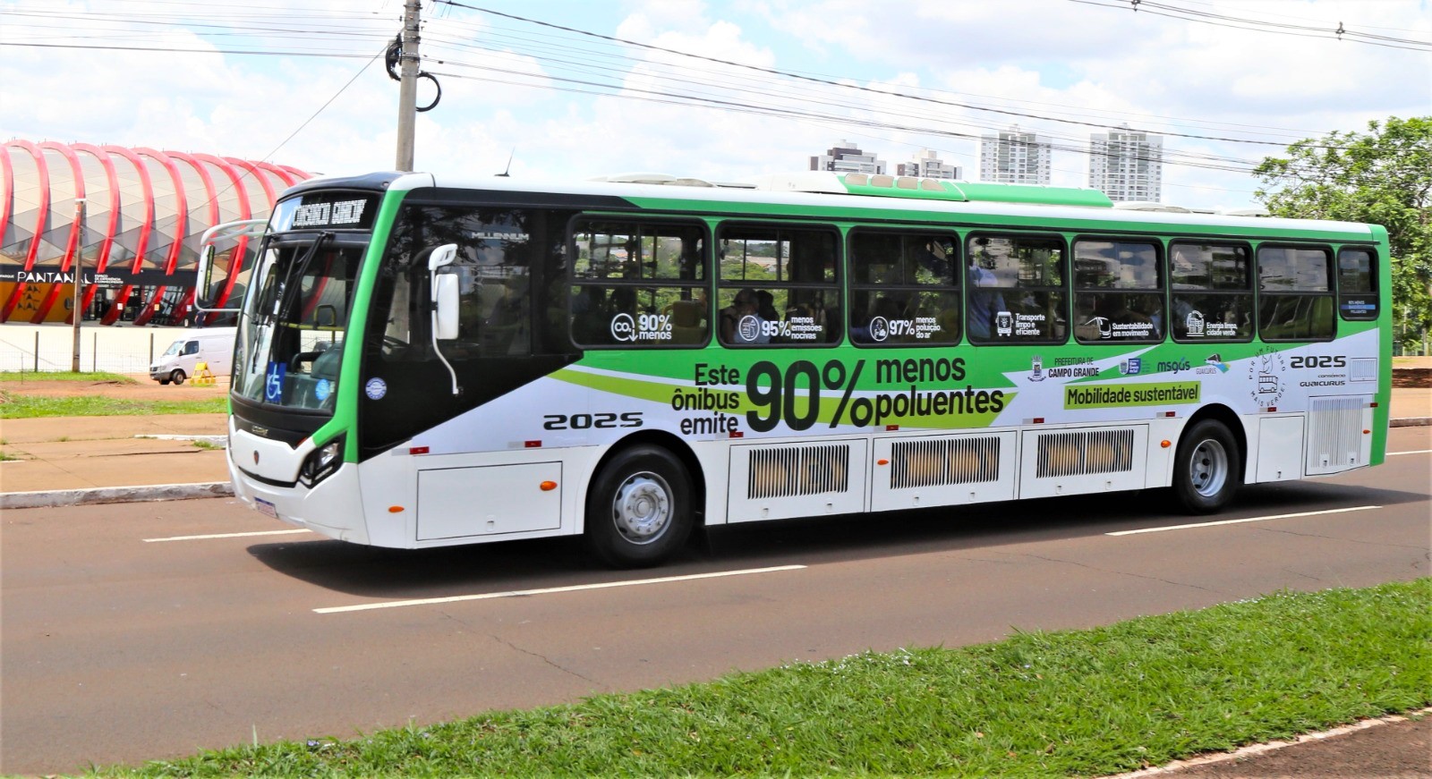 Ônibus movido a GNV será testado por 60 dias em Campo Grande - Foto: Divulgação/PMCG