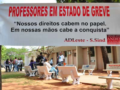 Corpo docente durante mobilização -