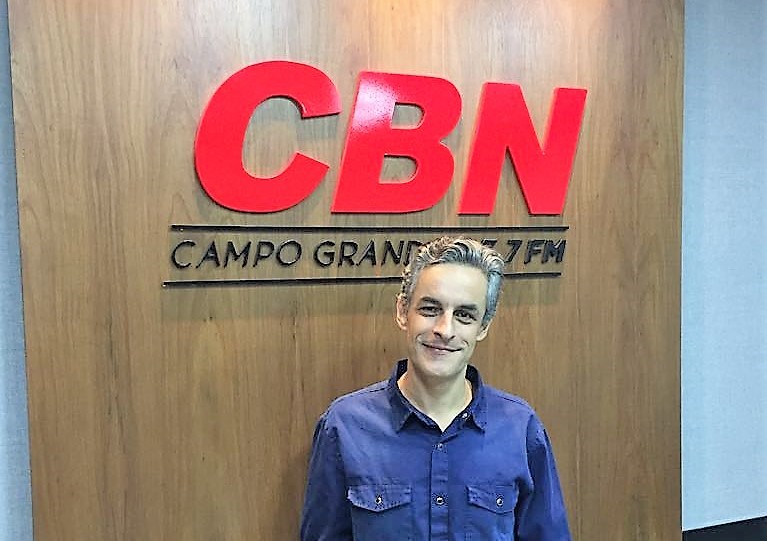 Eduardo Novaes no estúdio da CBN CG - Lucas Mamédio