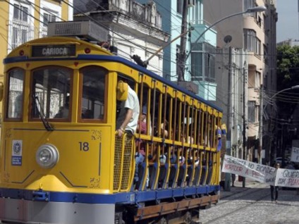 Rio de Janeiro - Após 50 anos, o bairro de Santa Teresa Santa, zona central do Rio volta a ser um dos pontos de partida dos bondes - Tânia Rêgo/Agência Brasil