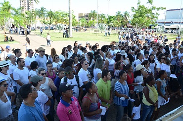 Em Três Lagoas, concentração aconteceu na praça Senador Ramez Tebet  - Cláudio Pereira/JP