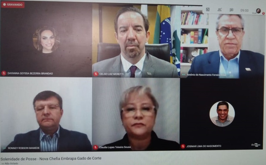 Posse do novo gestor da Embrapa Gado de Corte foi feita por meio de transmissão ao vivo. - Foto: Embrapa