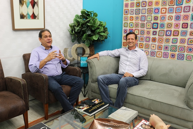 Jorge Martinho e Fabrício Venturoli estiveram ontem à tarde nos estúdios da TVC - Canal 13 para entrevista - Danielle Leduc/JP