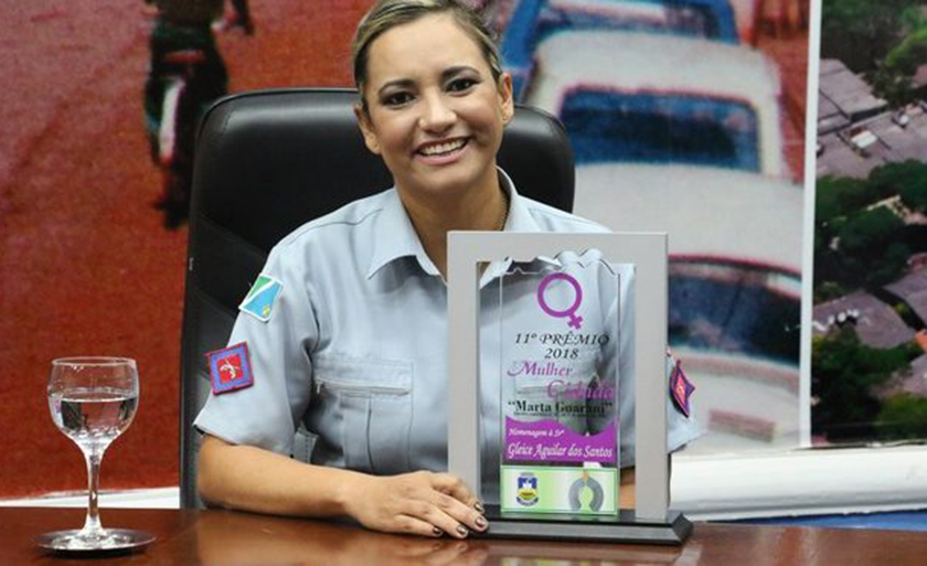 Gleice agradeceu aos familiares e a todos que contribuíram com seu trabalho, principalmente ao Projeto Social “Mulher Segura” - Divulgação/PMMS Gleice agradeceu aos familiares e a todos que contribuíram com seu trabalho, principalmente ao Projeto Social “Mulher Segura” - Divulgação/PMMS