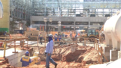 Obra de construção da segunda linha de fabricação de celulose da Fibria tem 6,5 mil trabalhadores - Reprodução/TVC