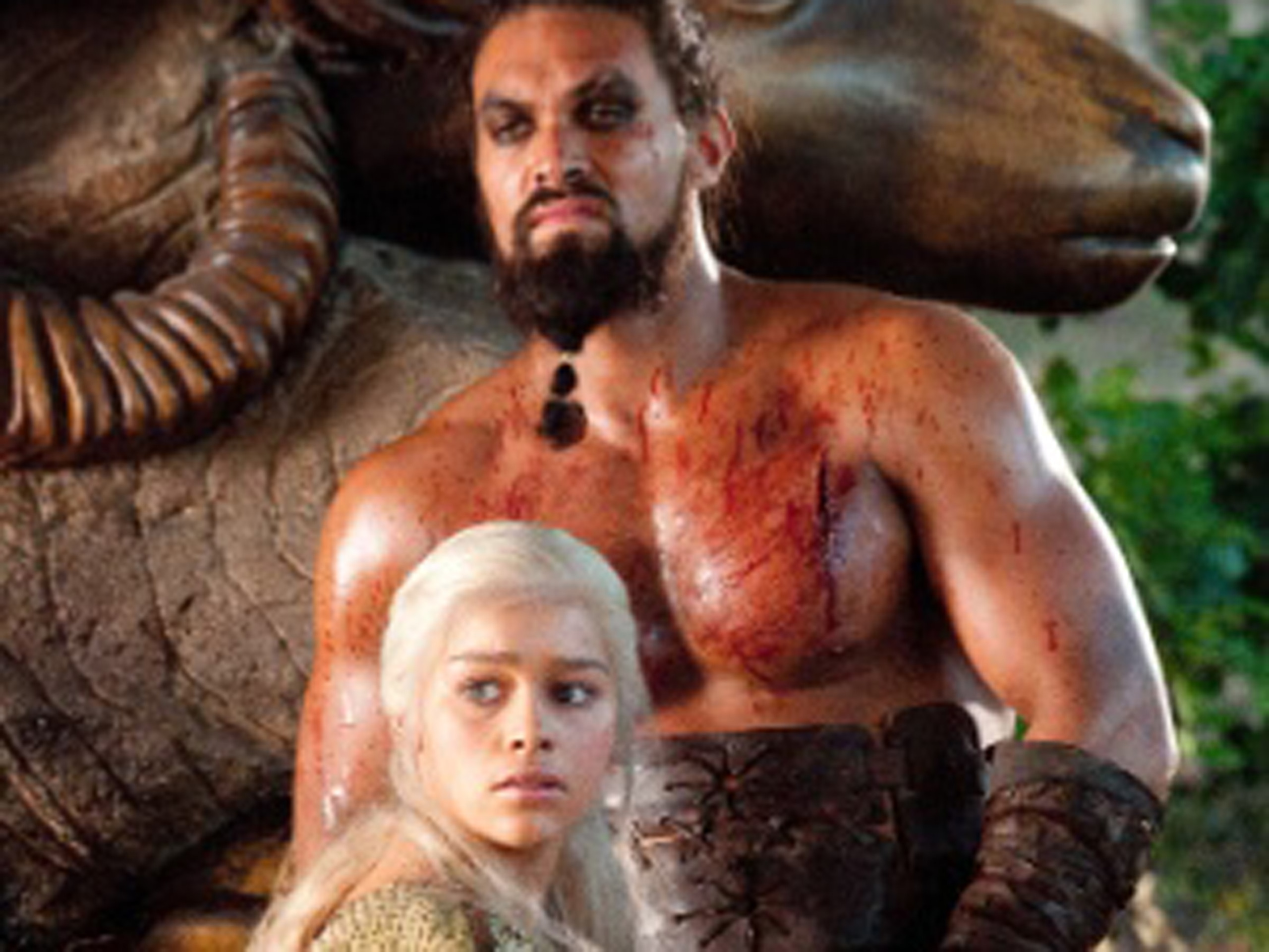 Daenerys (Emilia Clarke) e Khal Drogo (Jason Momoa) em  - Divulgação