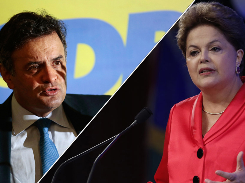 Dilma Roussef (PT) lidera a disputa, com 51,18% dos votos válidos. Aécio Neves (PSDB) aparece com 48,82% - Divulgação