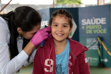 Na EM Brígida Ferraz Fóss foram feitos 385 exames de vista e audição. - Divulgação/Subcom