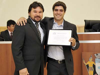 Moção de Congratulação, recebida por Stênio Congro Neto, diretor da TV Concórdia -