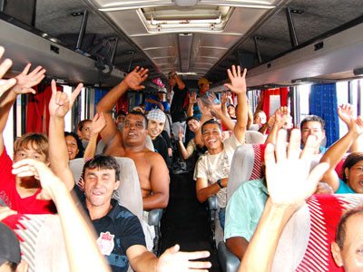 A caminho da partida Misto X Corinthians -