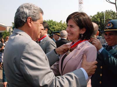 Prefeita Márcia e o governador Puccinelli no evento de aniversário da PM -
