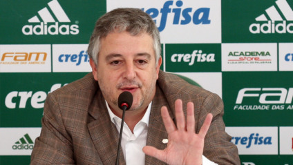 Presidente Paulo Nobre dá entrevista um dia após goleada para o Água Santa - Divulgação/Palmeiras