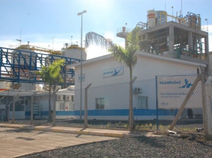 Unidade da Eka Chemicals dentro da planta da Fíbria -