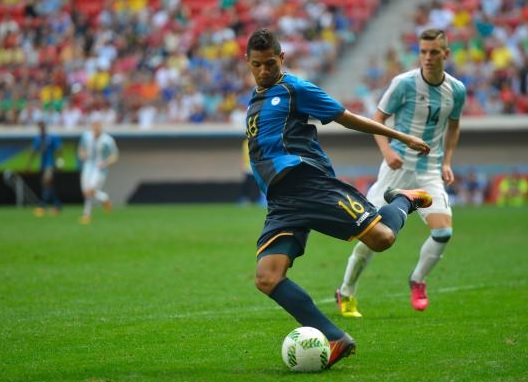 Equipes masculinas de futebol olímpico da Argentina e de Honduras jogam no Estádio Mané Garrincha  - Gustavo Gomes/Agência Brasil