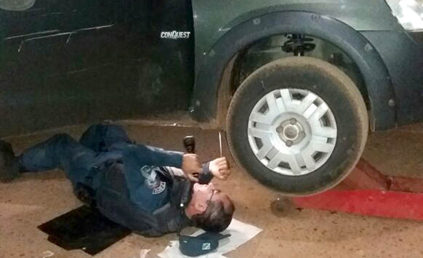 Cada pneu teria custado R$ 80 disse condutor aos PMs - Divulgação/PM