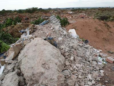 80% do material que estava depositado no local e que não era proveniente de construção civil foi separado -