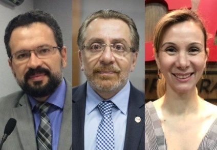 Jully Heyder, Mansour Elias Karmouche e Rachel Magrini disputam a presidência da OAB-MS - Ronie Cruz/CBN