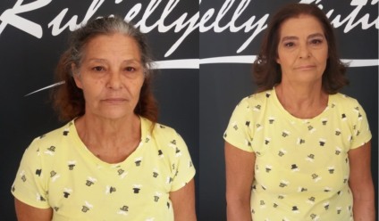 Maria Vilma antes de depois de receber a transformação da Cultura Fm - Jean Martins