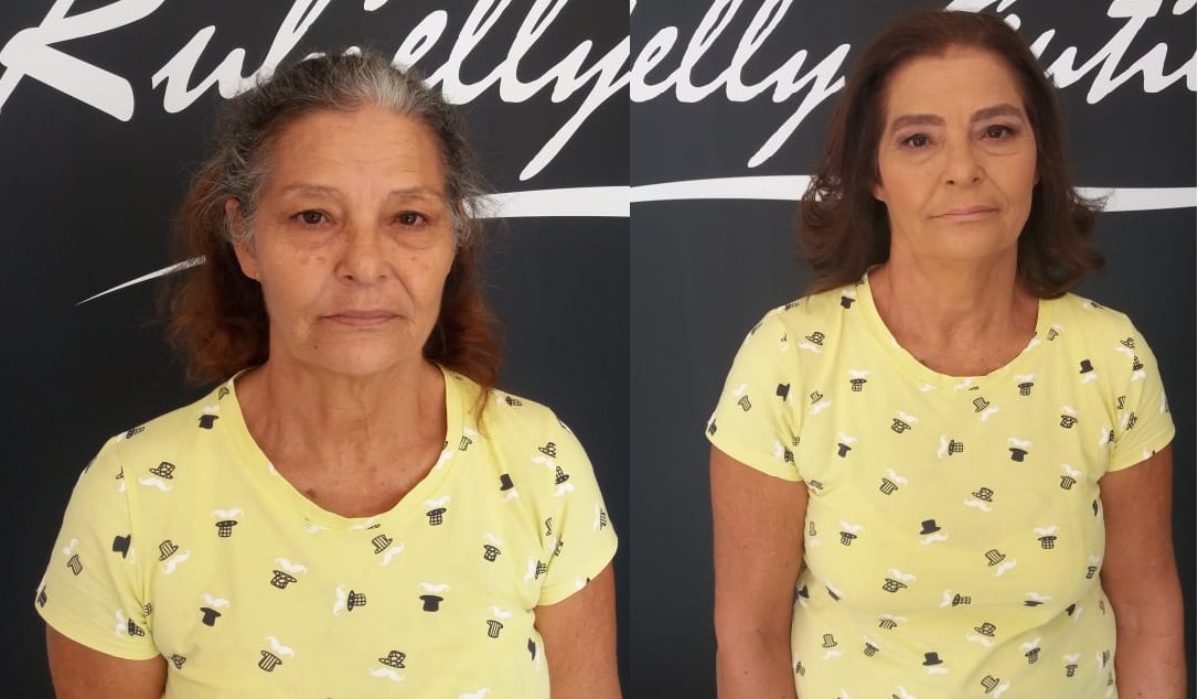 Maria Vilma antes de depois de receber a transformação da Cultura Fm - Jean Martins