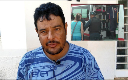 Marido de Izabel (atendida pelo Samu, no detalhe), Antônio Ramos recebeu a notícia do acidente, enquanto trabalhava - André Barbosa/JPNEWS
