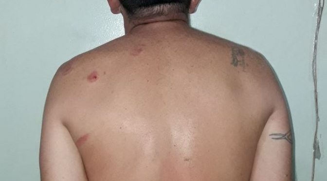 Agressor tem 45 anos de idade e foi autuado em flagrante, por violência doméstica e lesão corporal - Divulgação/PM