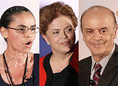 Marina, Dilma e Serra -