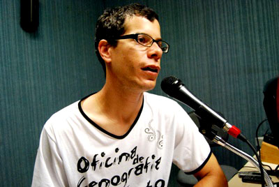 Leandro Cazula durante entrevista na Cultura FM -