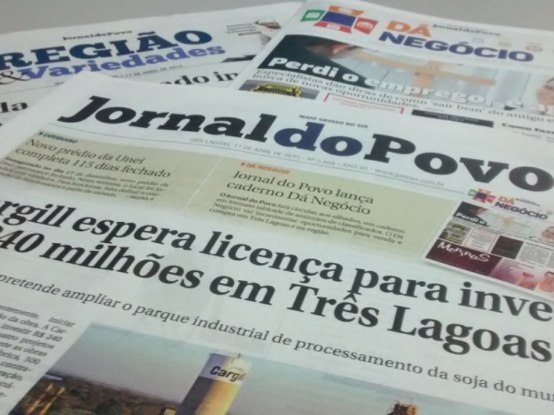 Jornal do Povo é o jornal mais lido pelos três-lagoense, aponta pesquisa - Arquivo JP