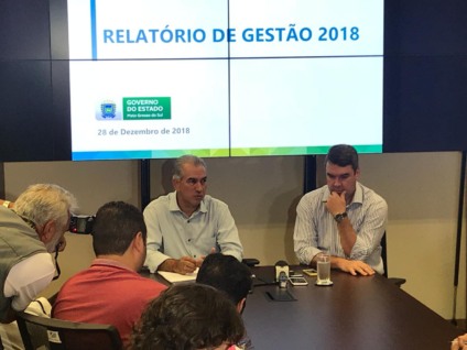 Governador Reinaldo Azambuja confirmou hoje mudanças em quatro secretarias a partir de janeiro - Otávio Neto/CBN Campo Grande Governador Reinaldo Azambuja confirmou hoje mudanças em quatro secretarias a partir de janeiro - Otávio Neto/CBN Campo Grande