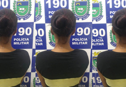 A mulher foi levada a delegacia central, de onde deverá ser levada para o presídio feminino - Imagem cedida