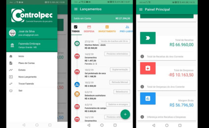 Imagens das telas iniciais do aplicativo produzido pela Embrapa - Reprodução Imagens das telas iniciais do aplicativo produzido pela Embrapa - Reprodução