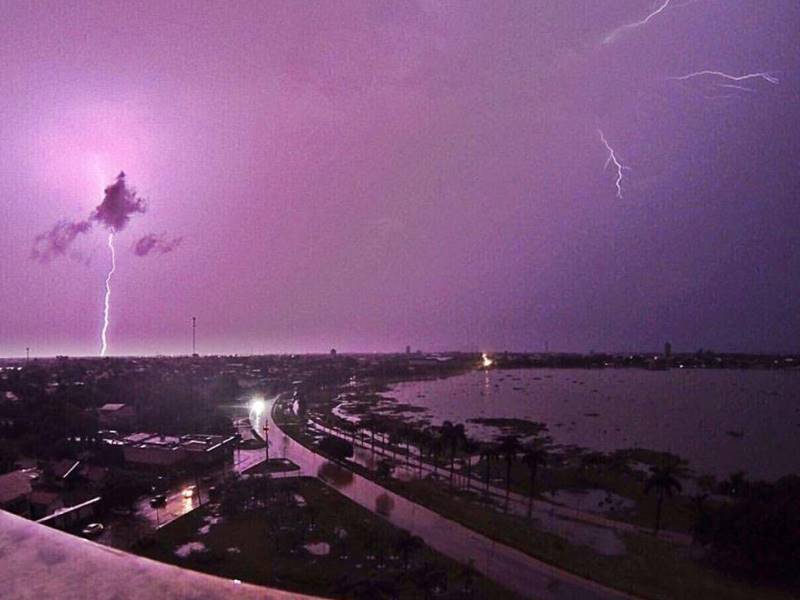 Uma internauta registrou a imagem do temporal próximo a Lagoa Maior, em Três Lagoas - Divulgação/Arquivo Pessoal