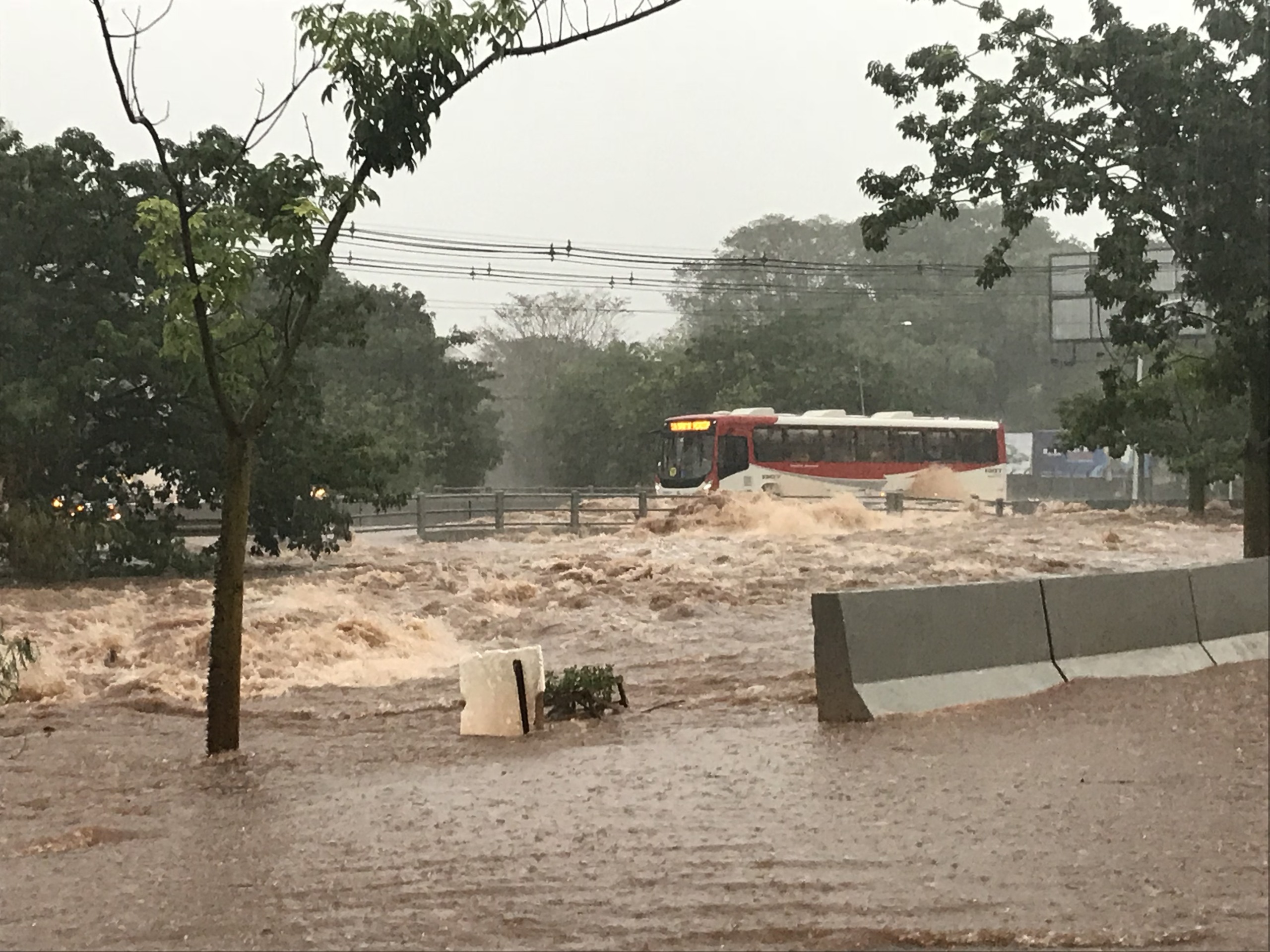 Córrego Prosa que corta Campo Grande transbordou - Lucas Mamédio/CBN