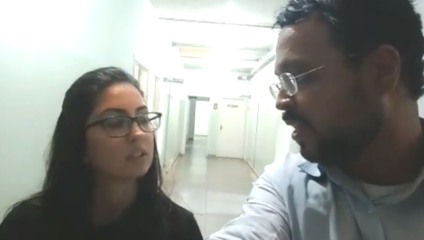 Delegada Patrícia Abranches dá entrevista ao repórter André Barbosa - Reprodução