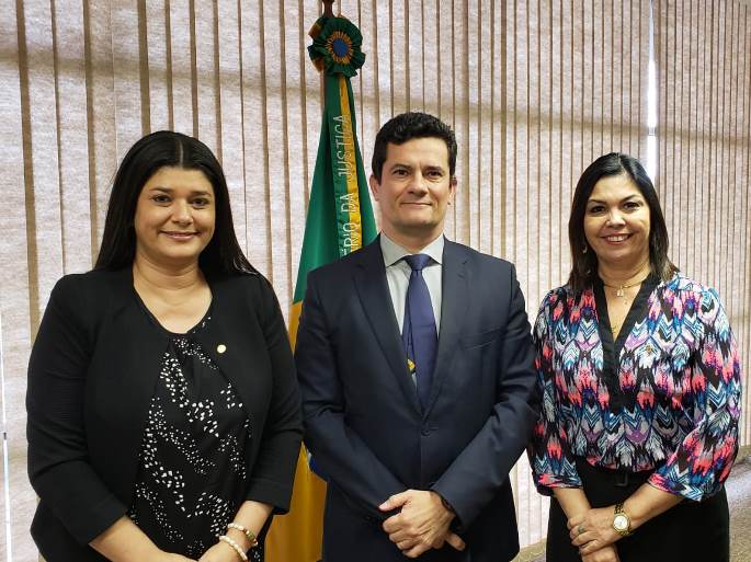 Rose Modesto, Moro e Bia Cavassa se reuniram, nesta semana, no Ministério da Justiça, em Brasília - Márcia Paravizzi/JP