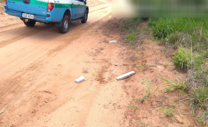 Droga foi encontrada à margem de uma estrada vicinal, nas proximidades da MS-040, a aproximadamente 60 km da capital - Divulgação/PMA